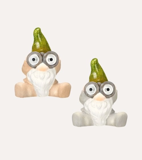 Figura Decorativa Solar Gnomo de Cerámica