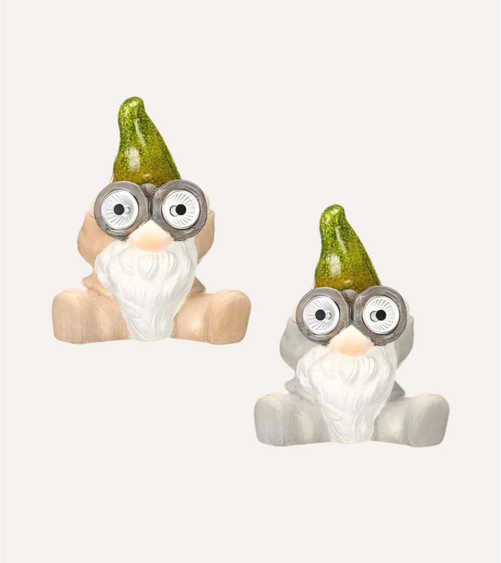 Figura Decorativa Solar Gnomo de Cerámica