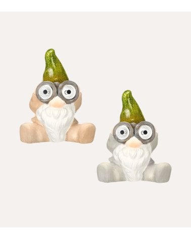 Figura Decorativa Solar Gnomo de Cerámica