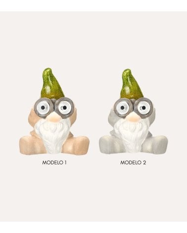 Figura Decorativa Solar Gnomo de Cerámica