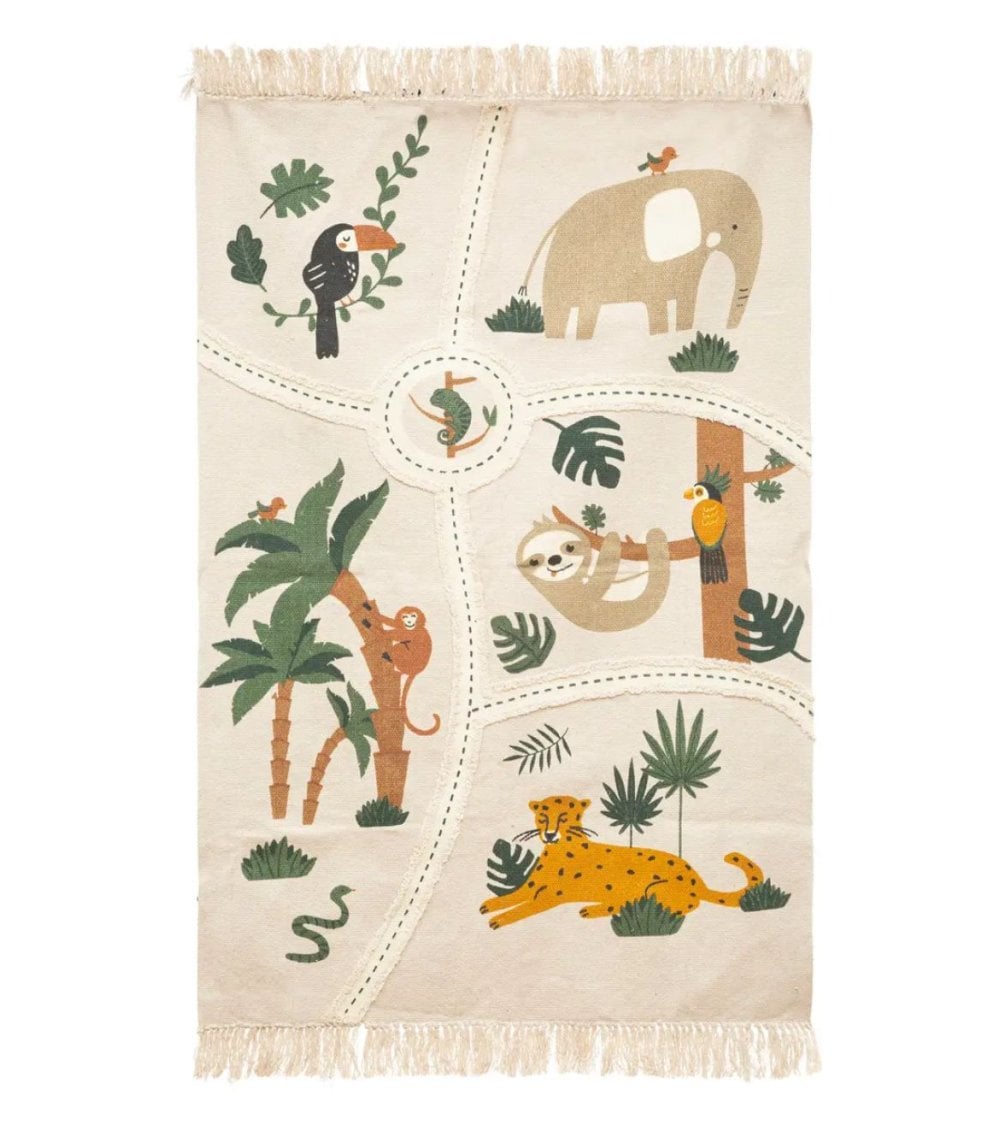 Alfombra Infantil con Dibujos de Animales-1