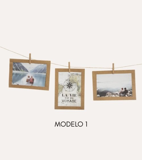 Marco de Fotos Pared Cuerda Lionel de Madera