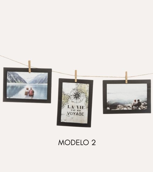 Marco de Fotos Pared Cuerda Lionel de Madera