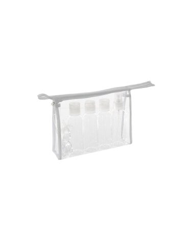 Neceser Transparente de Viaje con Tarros Reutilizables