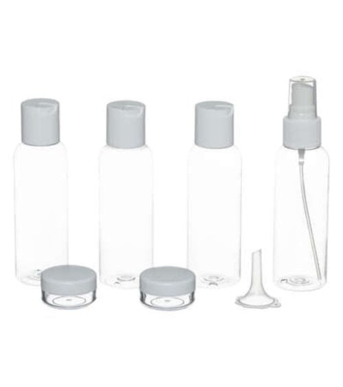 Neceser Transparente de Viaje con Tarros Reutilizables