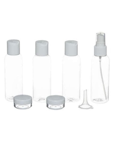 Neceser Transparente de Viaje con Tarros Reutilizables