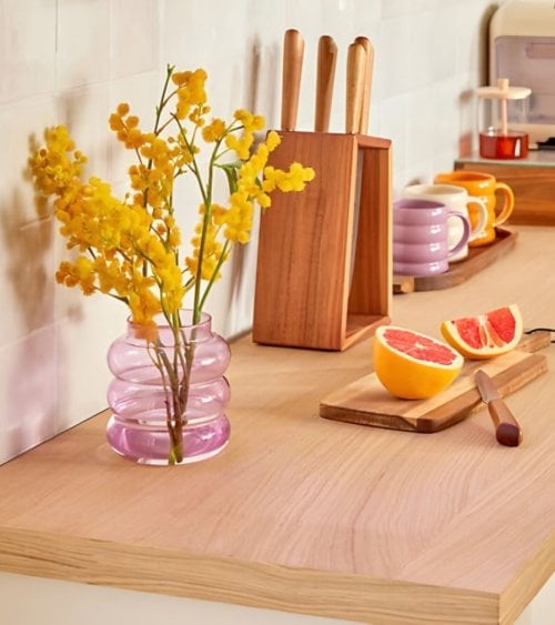 Jarrón Unia Burbujas de Vidrio Tintado