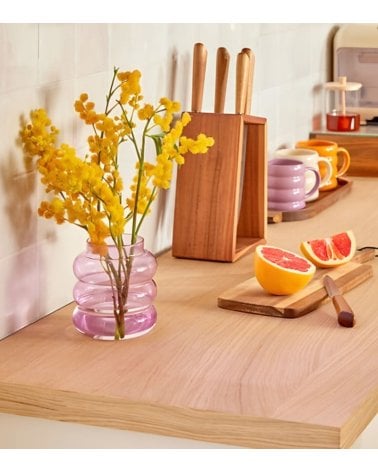 Jarrón Unia Burbujas de Vidrio Tintado