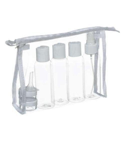 Neceser Transparente de Viaje con Tarros Reutilizables