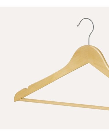 Set de 5 Perchas de Madera con Gancho Giratorio