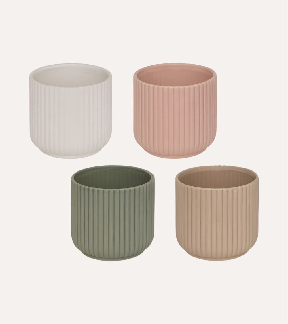 Maceta Nuria Rayada de Dolomita