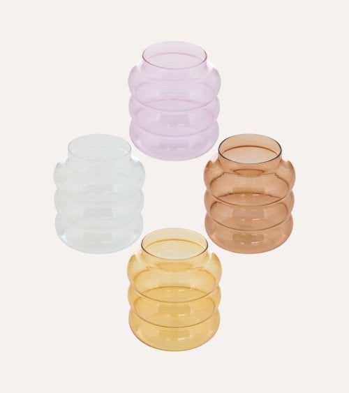 Jarrón Unia Burbujas de Vidrio Tintado