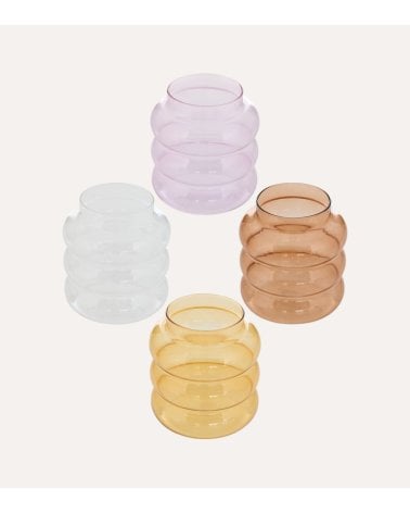 Jarrón Unia Burbujas de Vidrio Tintado