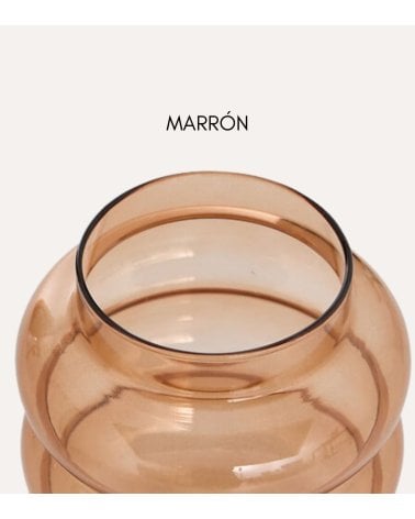 Jarrón Unia Burbujas de Vidrio Tintado