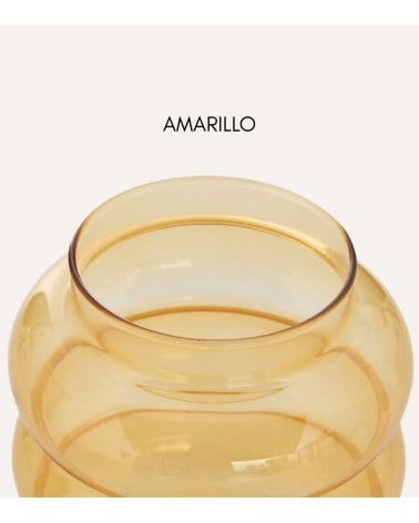 Jarrón Unia Burbujas de Vidrio Tintado