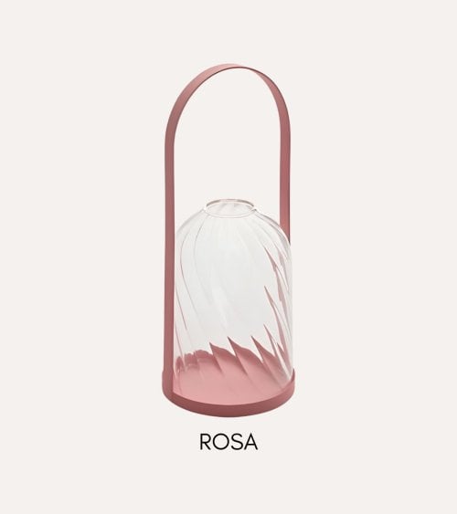 Portavelas Flor de Rosa Estilo Linterna de Metal