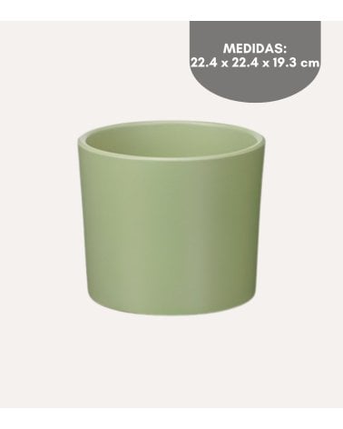 Maceta Cilíndrica Bordes Redondeados de Cerámica