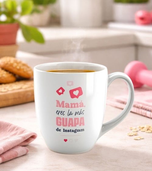 Taza Alta para Mamá Instagram de Cerámica