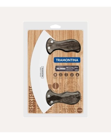 Cuchillo para Queso Mezzaluna con 2 Mangos de Acero Inoxidable