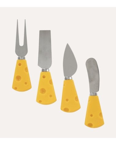 Set de 4 Cuchillos para Queso Mini Cortadores Quesito