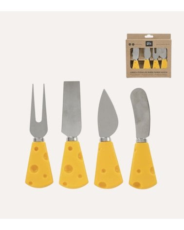 Set de 4 Cuchillos para Queso Mini Cortadores Quesito