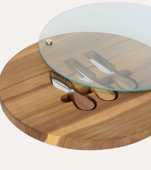 Tabla para Queso con Cortadores Mina de Madera