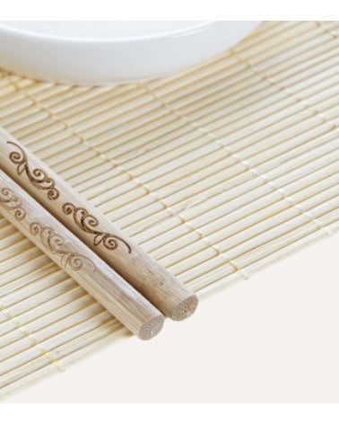 Set de 7 Piezas para Sushi Menú de Bambú y Cerámica