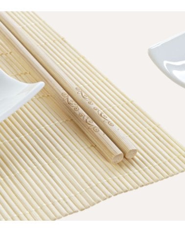 Set de 9 Piezas para Sushi Menú de Bambú y Cerámica