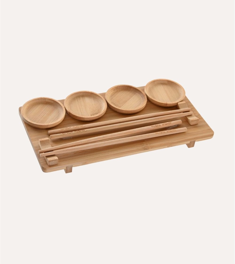 Set de 10 Piezas para Sushi Tradicional de Bambú