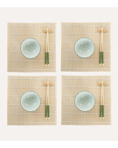Set de 16 Piezas para Sushi de Bambú y Gres