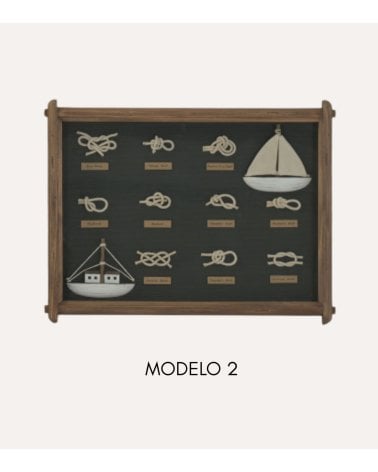 Cuadro Decorativo Nudos Marineros de Madera de Pino