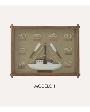 Cuadro Decorativo Nudos Marineros de Madera de Pino