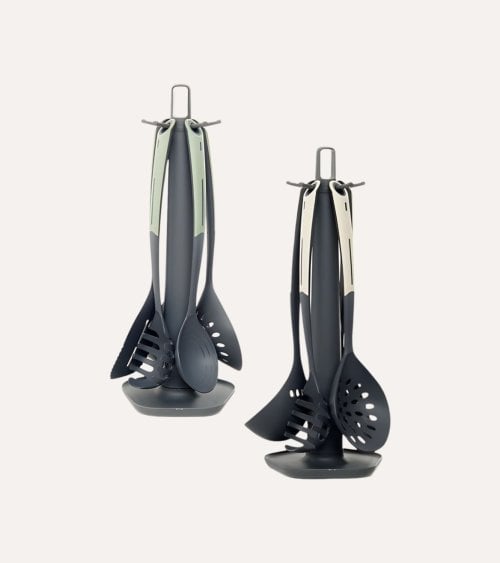 Utensilios Esenciales con Soporte de Plástico