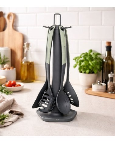 Utensilios Esenciales con Soporte de Plástico