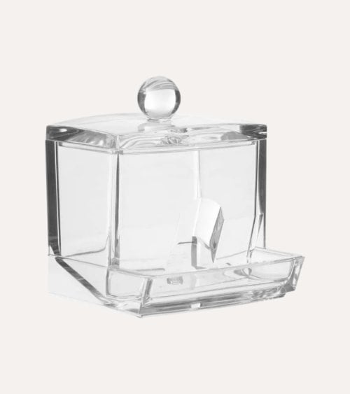 Dispensador Selena Para Bastoncillos de Algodón Acrílico