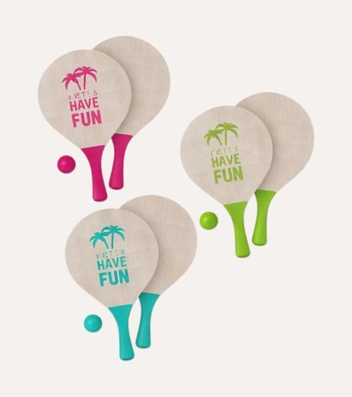 Palas de Playa con Pelota de Madera