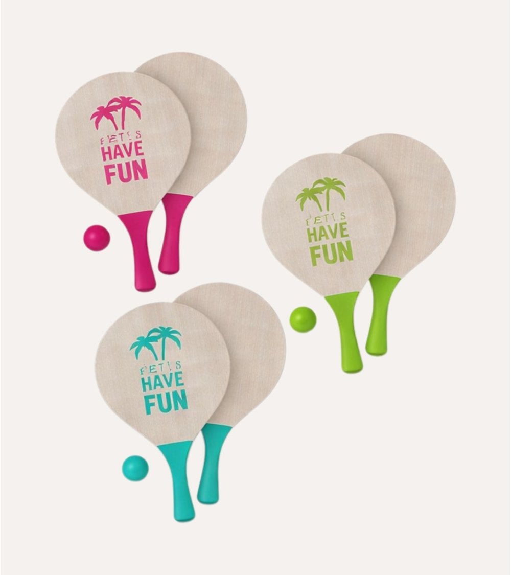 Palas de Playa con Pelota de Madera