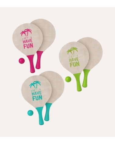 Palas de Playa con Pelota de Madera