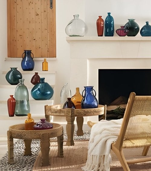 Jarrón Uly en Forna de Botella de Vidrio