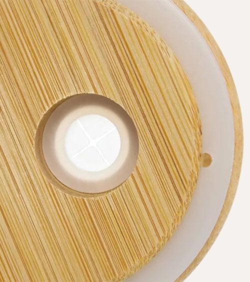 Jarra Line con Pajita de Vidrio y Tapa de Bambú