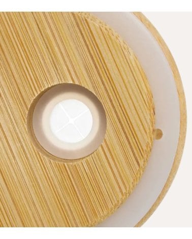 Jarra Line con Pajita de Vidrio y Tapa de Bambú