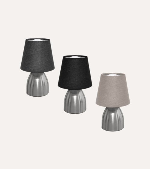 Lámpara  de Mesa Sorba Táctil de Acero Cromado