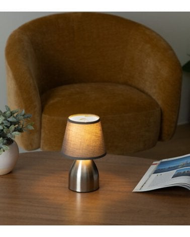 Lámpara  de Mesa Sorba Táctil de Acero Cromado
