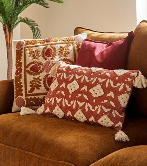 Funda de Cojín Rectangular Sienna de Algodón