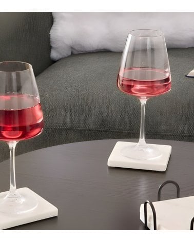 Set de 4 Posavasos con Base Metálica de Mármol