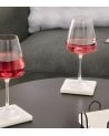 Set de 4 Posavasos con Base Metálica de Mármol