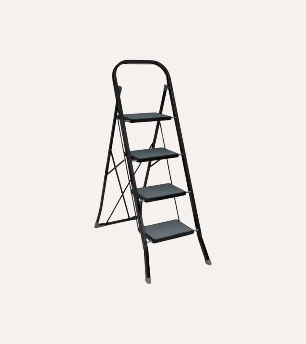 Escalera Plegable de 4 Peldaños de Acero