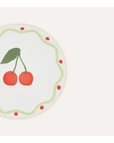 Plato de Postre Fruity Cereza de Porcelana