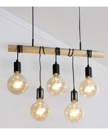 Lámpara Colgante Jake para 5 Bombillas de Acero