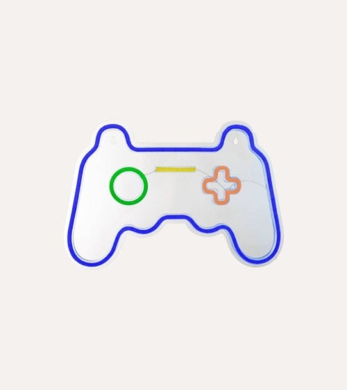 Cartel Decorativo Mando de Videojuegos Neón LED